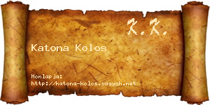 Katona Kolos névjegykártya