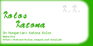 kolos katona business card